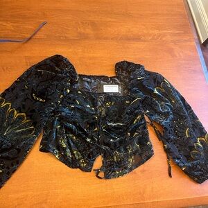 NWT nasty gal front tie crop top